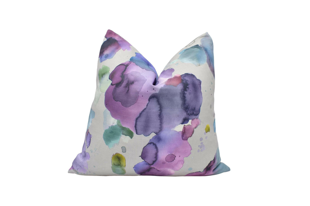 Voyage - Cloud Burst - Damson - Gorgeous Watercolour Cloud Designer Cushion Cover - Luxury Throw Pillow - Handmade Home Decor.