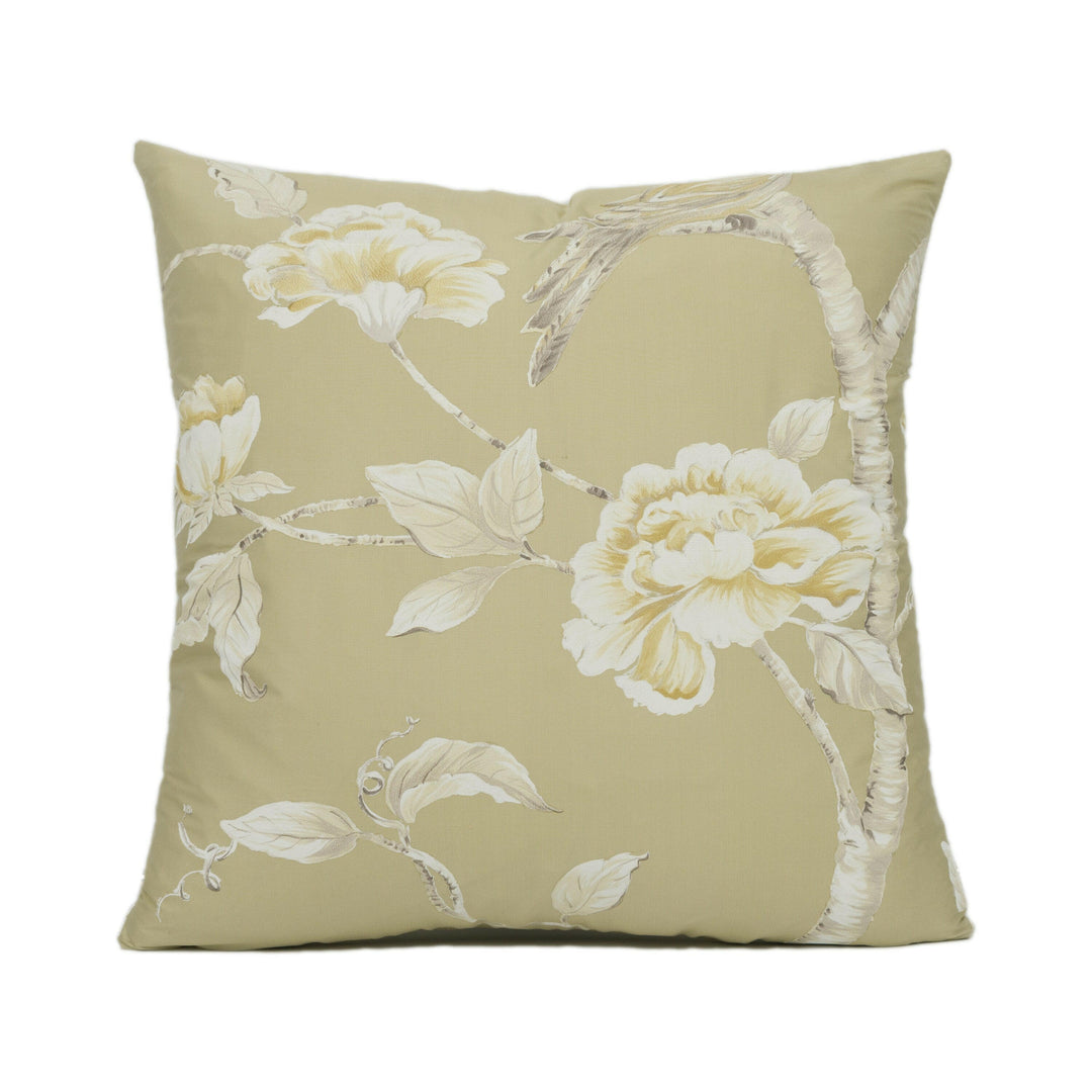 Zoffany - Woodville Silk - Tussah - Floral Painterly Chinoiserie Cushion Cover - Handmade Throw Pillow - Designer Home Décor.