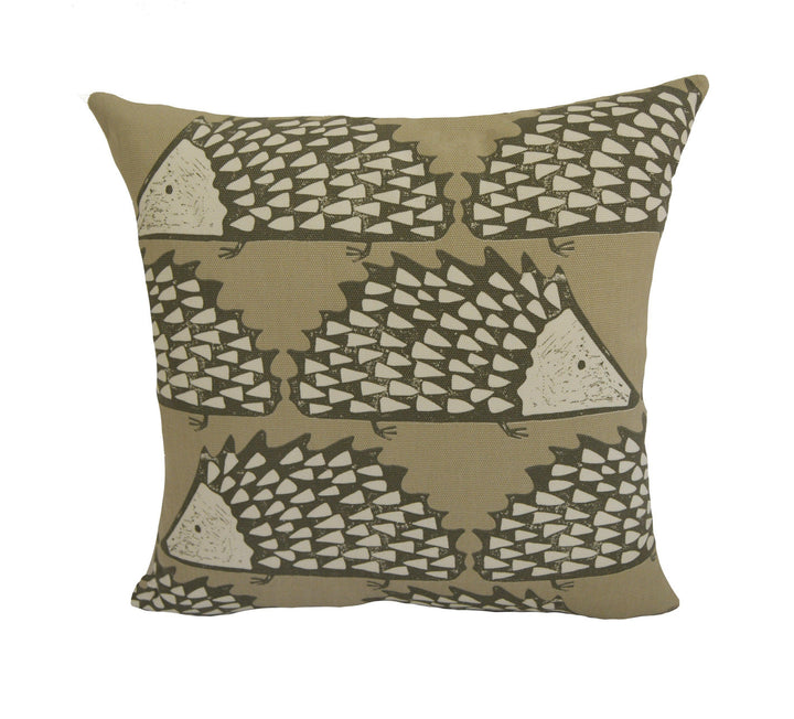 Scion - Spike - Mink - Cute Geometric Hedgehog Cushion Cover Handmade Throw Pillow Designer Home Decor.