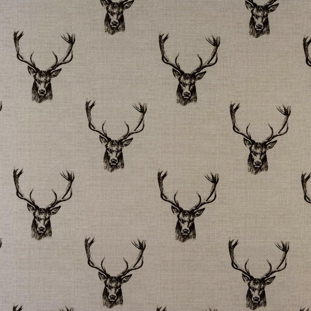 Fryetts - Stags - Charcoal - Made to Measure Curtains + buy by the metre.