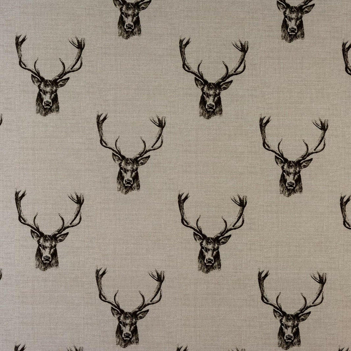Fryetts - Stags - Charcoal - Made to Measure Curtains + buy by the metre.