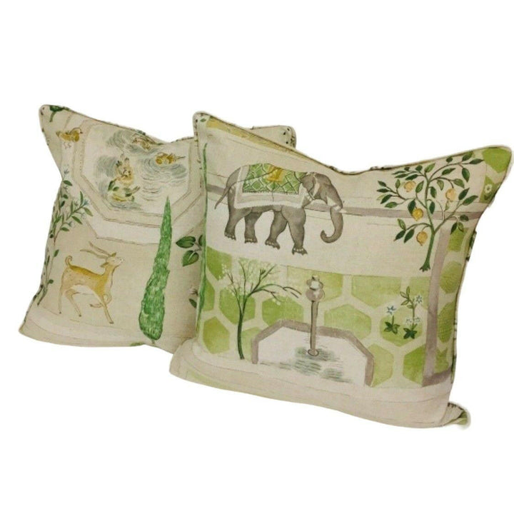 Sanderson - Sultans Garden - Garden Green - Paradise Persian Garden Designer Cushion Cover - Luxury Throw Pillow - Handmade Home Decor.