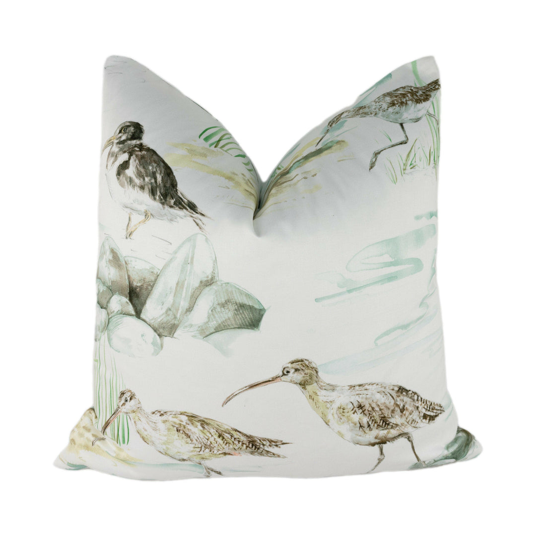 Sanderson - Estuary Birds - Mist / Ivory - Cushion Cover Throw Pillow Designer Home Decor.