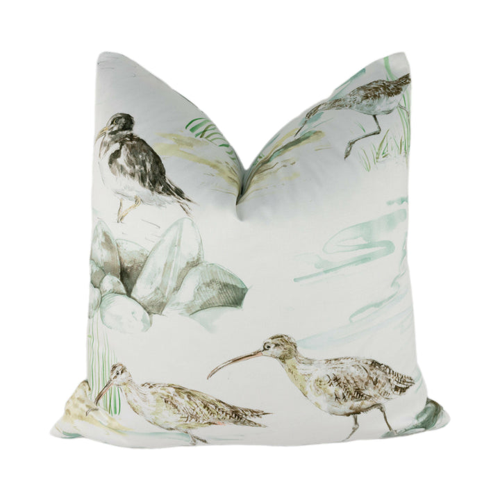 Sanderson - Estuary Birds - Mist / Ivory - Cushion Cover Throw Pillow Designer Home Decor.