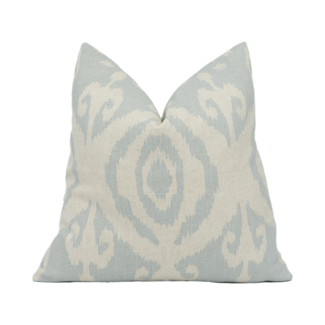 Andrew Martin - Volcano - Powder - Bold Vibrant Ikat Print Cushion Cover - Handmade Throw Pillow Designer Home Décor.