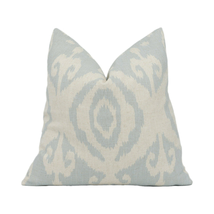 Andrew Martin - Volcano - Powder - Bold Vibrant Ikat Print Cushion Cover - Handmade Throw Pillow Designer Home Décor.