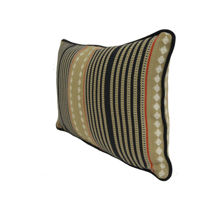 G.P. & J. Baker - Brighton Stripe - Indigo / Linen - Stunning Textured Weave Cushion Cover - Handmade Throw Pillow - Designer Home Decor.