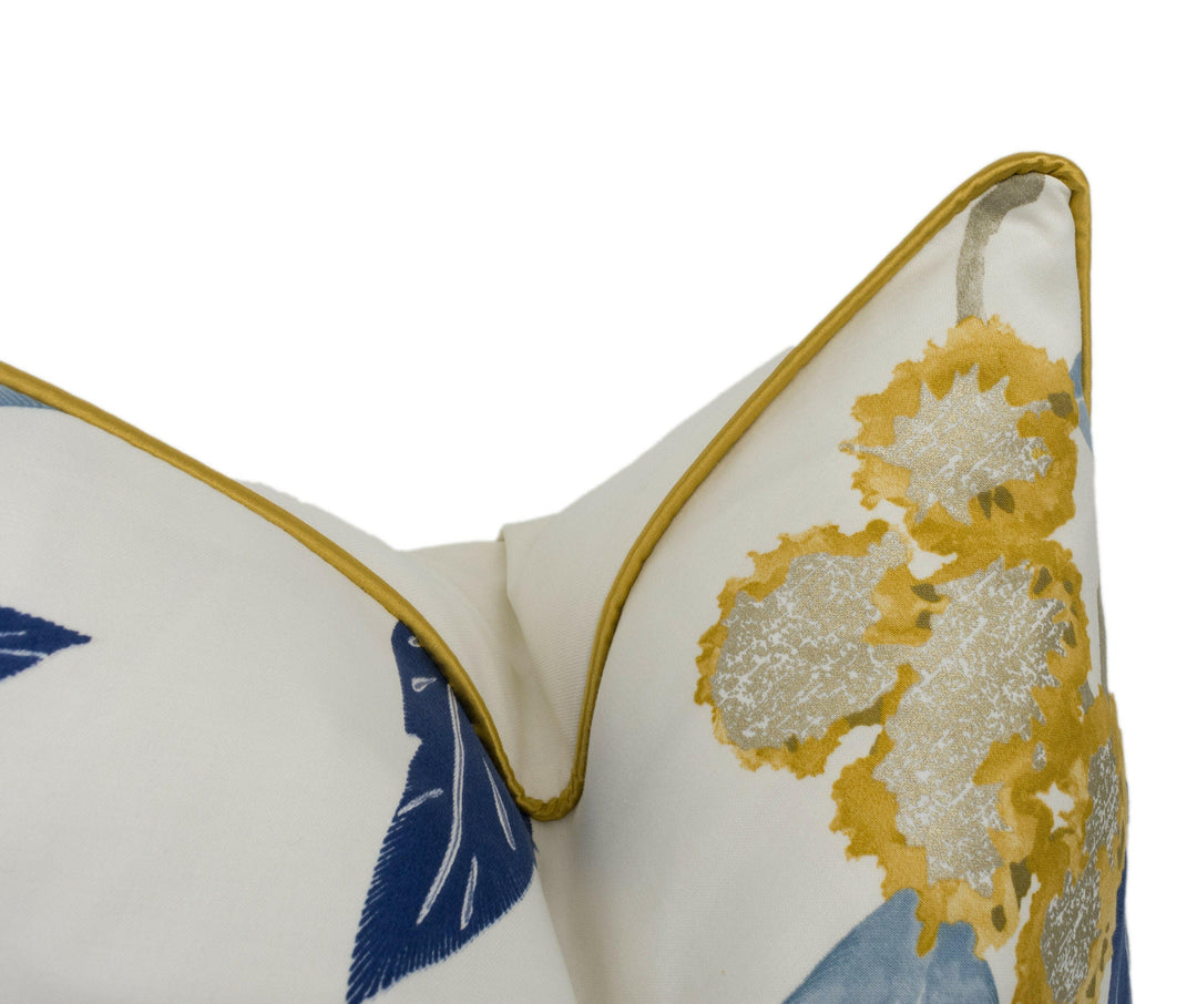 Harlequin - Coppice - Saffron / Cobalt - Glamorous Leaves Cushion Cover Throw Pillow Designer Home Decor.