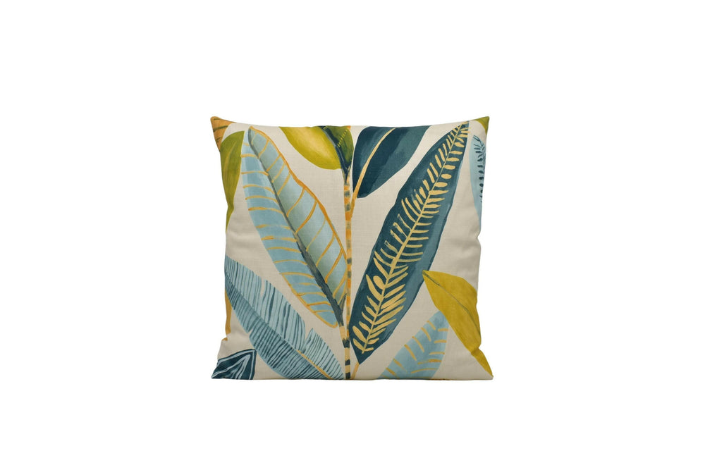 Scion - Hikkaduwa - Tangerine  - Painterly Sri Lankan Banana Leaves Cushion Cover - Handmade Throw Pillow - Designer Home Decor.