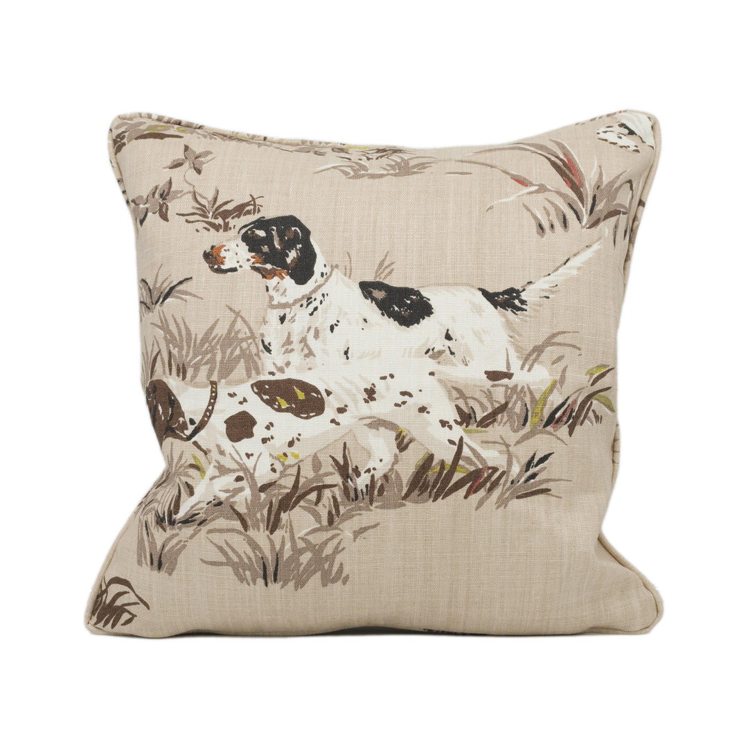 Schumacher – Pointers – Tan – Cushion Cover – Heritage Hunting Scene on Linen
