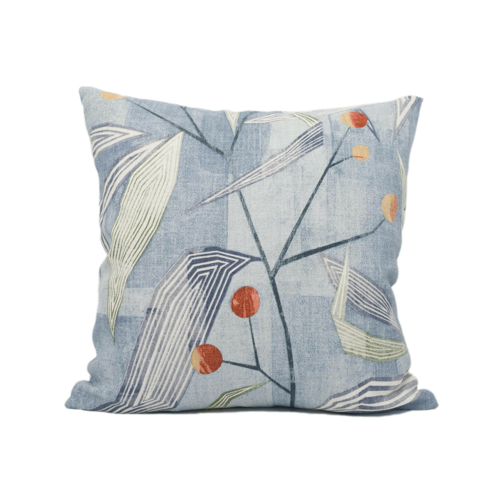 Harlequin - Entity - Brick / Denim - Stunning Geometric Angular Floral Cushion Cover Throw Pillow Designer Home Décor.
