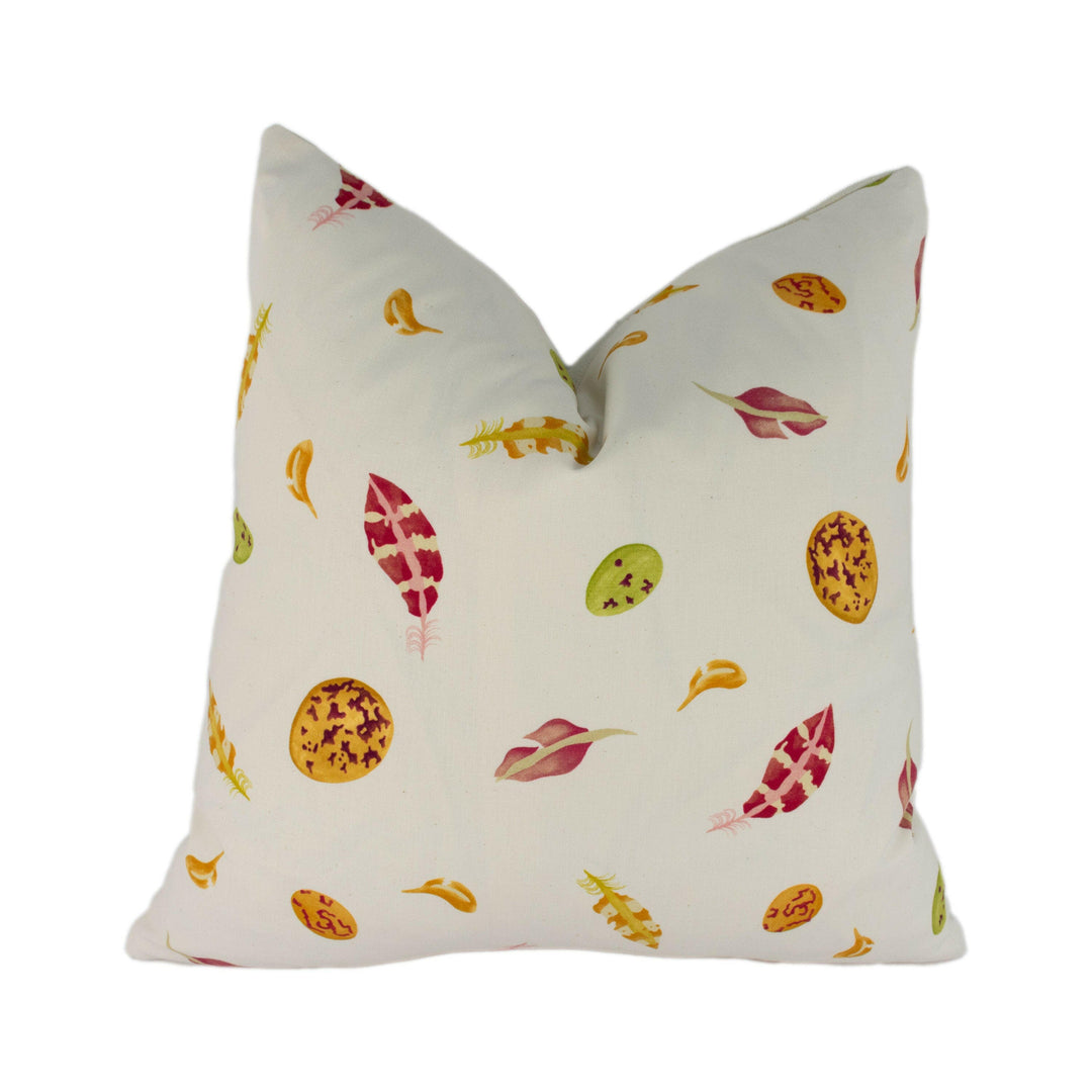 Sanderson / Emma Bridgewater - Egg & Feather - Lion Yellow / Red - Stunning Designer Cushion Cover Throw Pillow Home Decor.