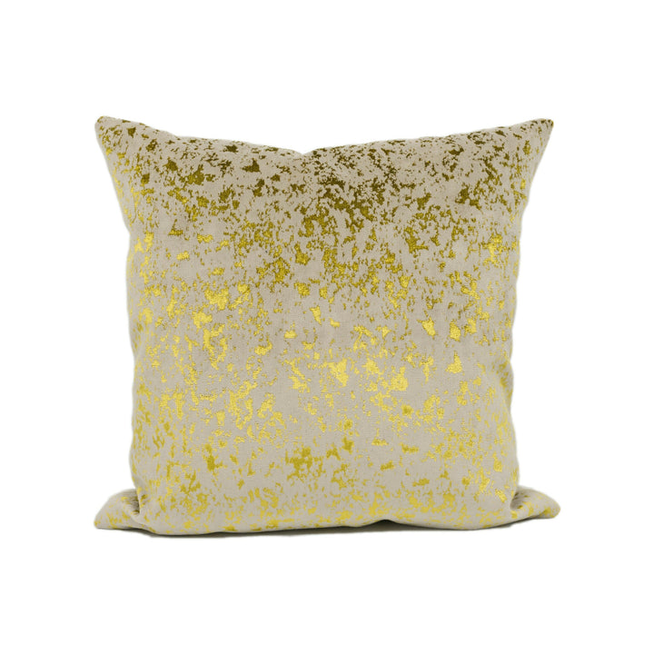 Olivia Bard - Alhambra - Chartreuse - Chic Modern Abstract Metallic Velvet Cushion Cover - Handmade Throw Pillow - Designer Home Décor.