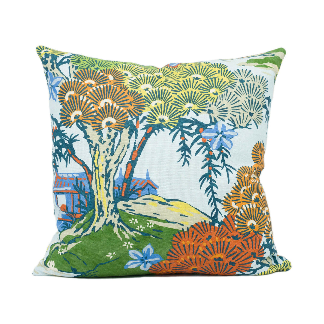 Scalamandre - Sea of Trees - Kaleidescope - Bright Colourful Scenic Pattern Cushion Cover - Handmade Throw Pillow - Designer Home Décor.