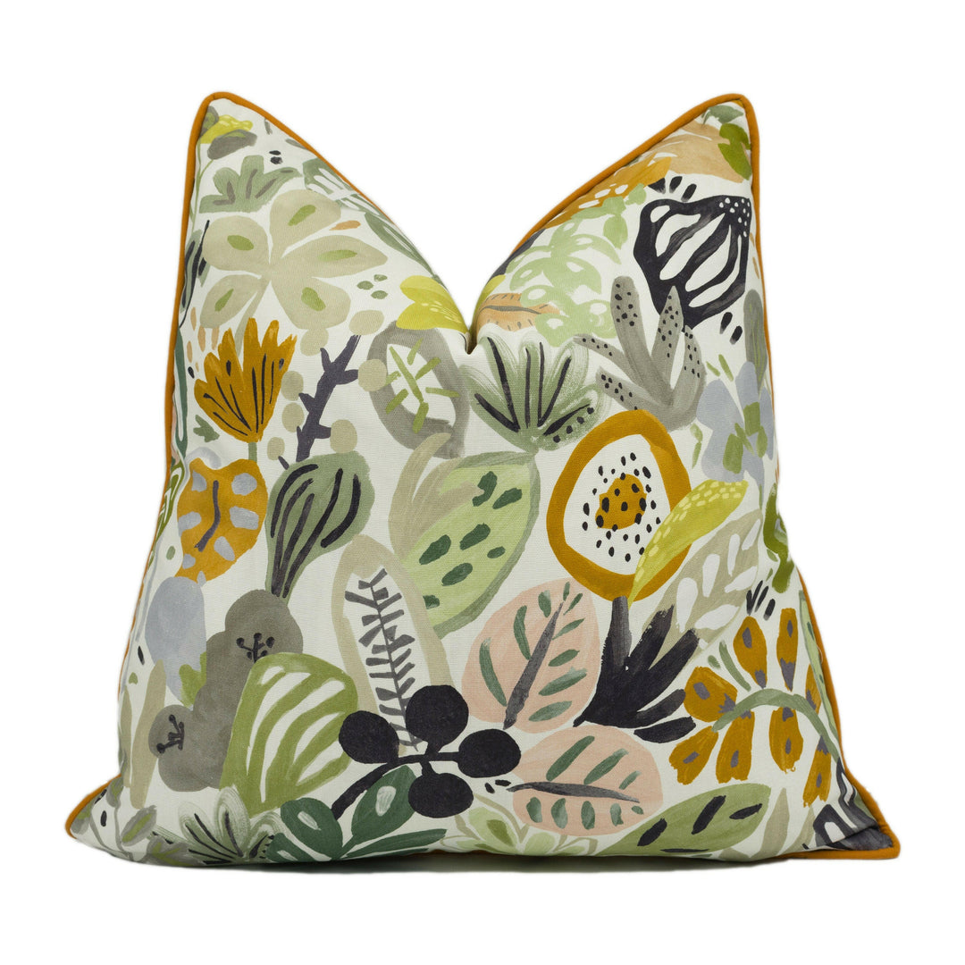 Scion - Esala - Gelato  - Bright Playful Tropical Jungle Piped Cushion Cover - Handmade Throw Pillow - Designer Home Décor.