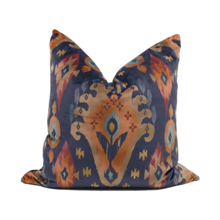 Iliv - Kasbah - Ink - Moroccan Inspired Bokhara Style Velvet Cushion Cover - Handmade Throw Pillow - Designer Home Décor.