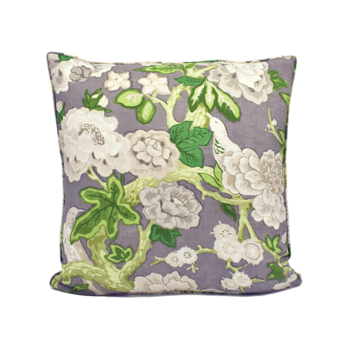 Schumacher / Mary McDonald - Bermuda Blossoms - Slate - Bold Traditional Floral Cushion Cover - Handmade Throw Pillow Designer Home Decor.