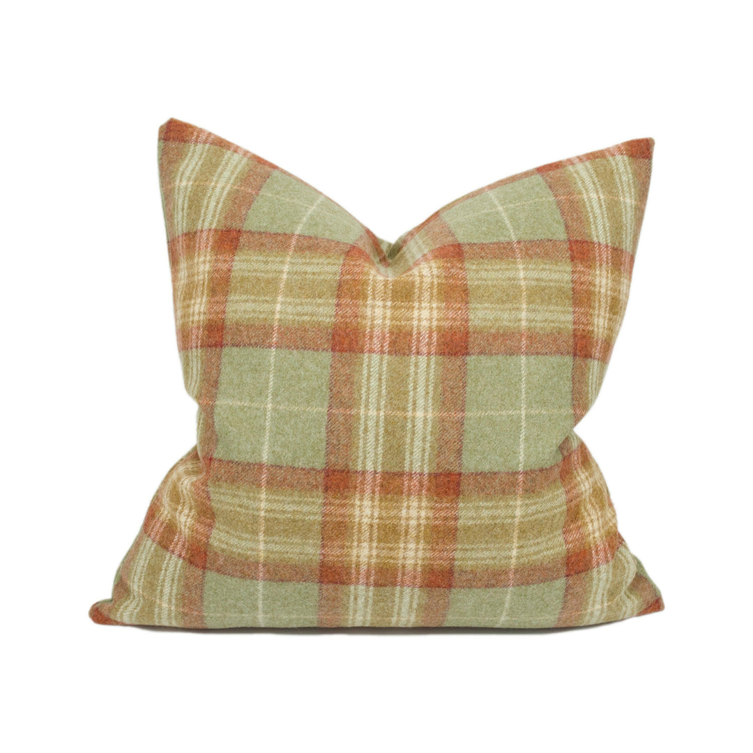 Abraham Moon - Threshfield - Agate - 100% Wool Cushion Cover - Designer Plaid Pillow Cover - Handmade Custom Abraham Moon Pillow.