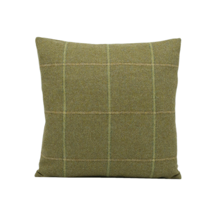 Abraham Moon - Kingham - Lichen -  100% Wool Cushion Cover - Designer Plaid Pillow Cover - Handmade Custom Abraham Moon Pillow.