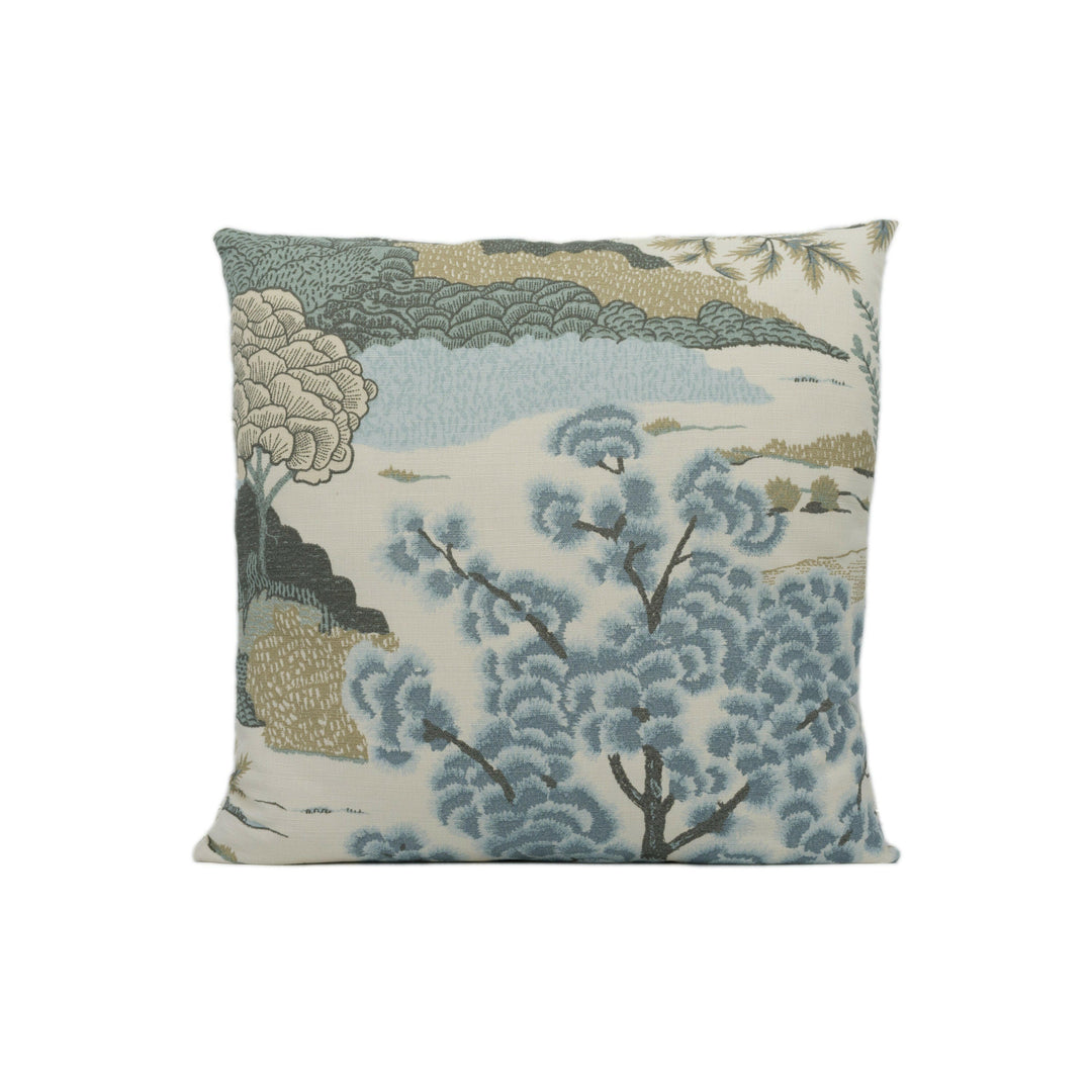 Thibaut - Daintree - Aqua - Exotic Australian Japanese Coastal Inspired Designer Cushion Cover - Luxury Throw Pillow - Handmade Home Decor.