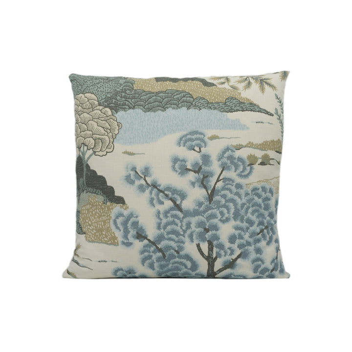 Thibaut - Daintree - Aqua - Exotic Australian Japanese Coastal Inspired Designer Cushion Cover - Luxury Throw Pillow - Handmade Home Decor.
