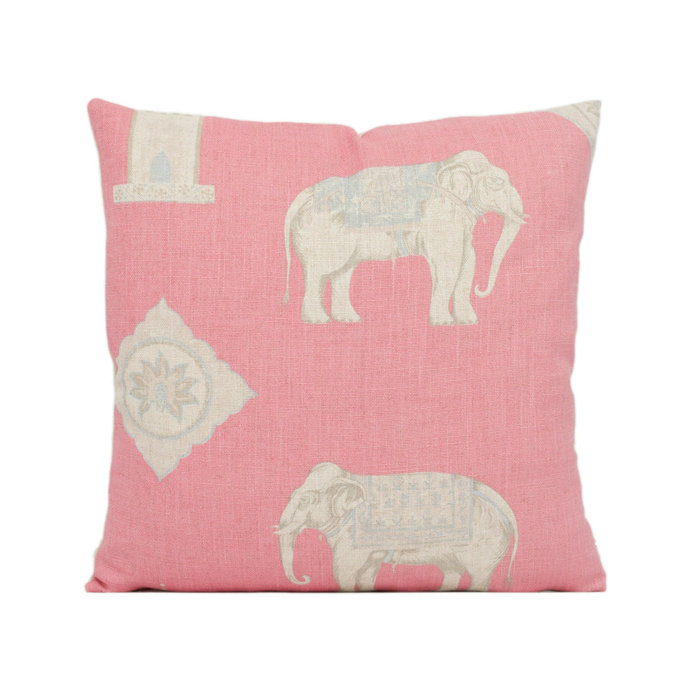 Andrew Martin - Bolo - Pink - Painterly Indian Elephant Designer Cushion Cover Handmade Throw Pillow Luxury Home Décor.