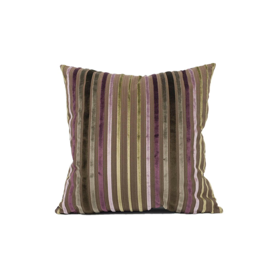 Zoffany - Rossini - Chocolate  Mauve - Sophisticated Plush Striped Velvet Cushion Cover - Handmade Throw Pillow - Designer Home Décor.