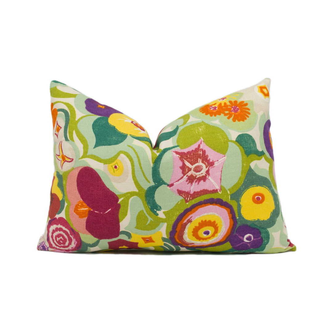 Baker Lifestyle - Zinnia - Mauve / Damson / Spring - Funky Bright Floral Cushion Cover - Handmade Throw Pillow - Designer Home Décor.