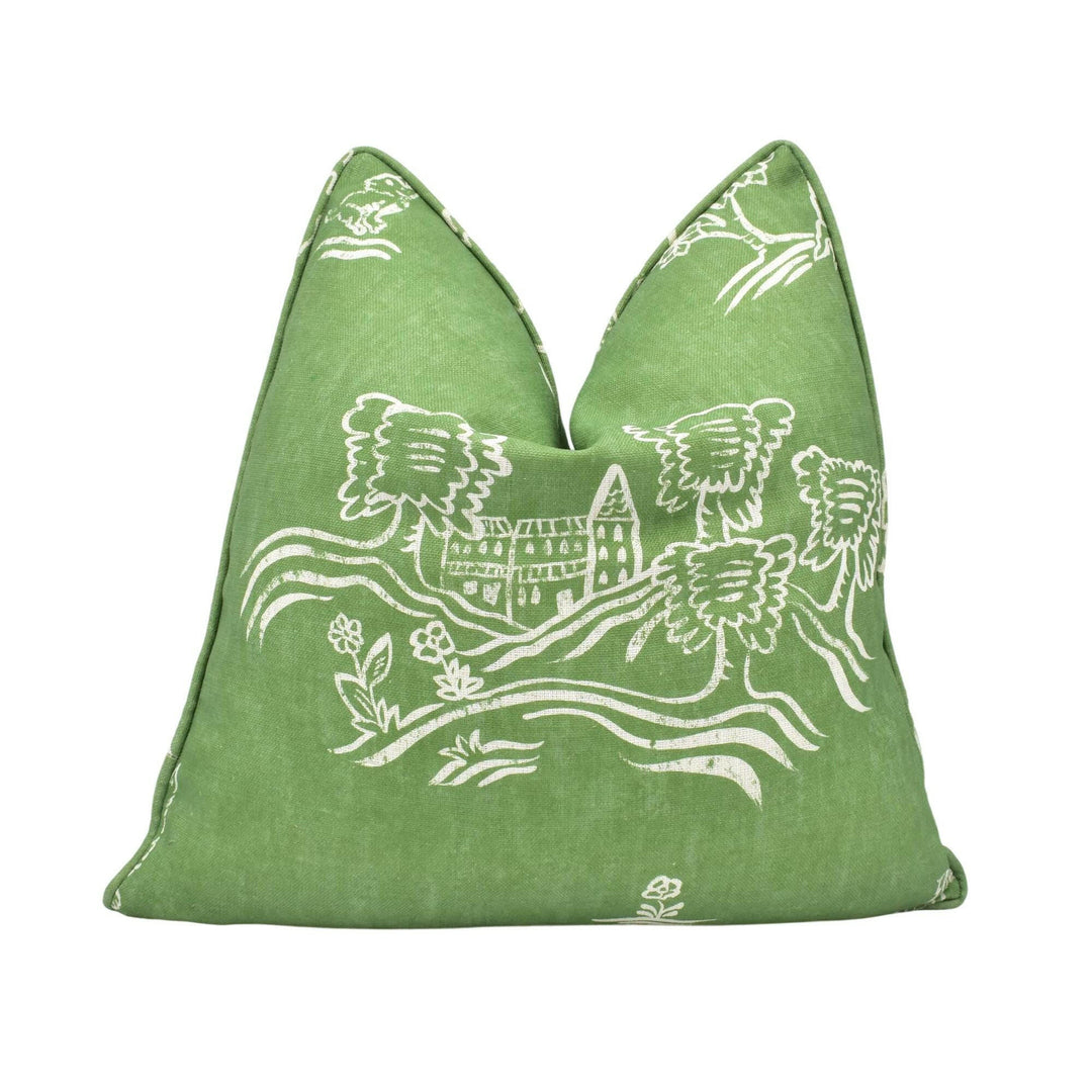 Andrew Martin - Friendly Folk - Basil Green - Vibrant English Folklore Inspired Designer Cushion Cover - Luxury Throw Pillow - Handmade Home.