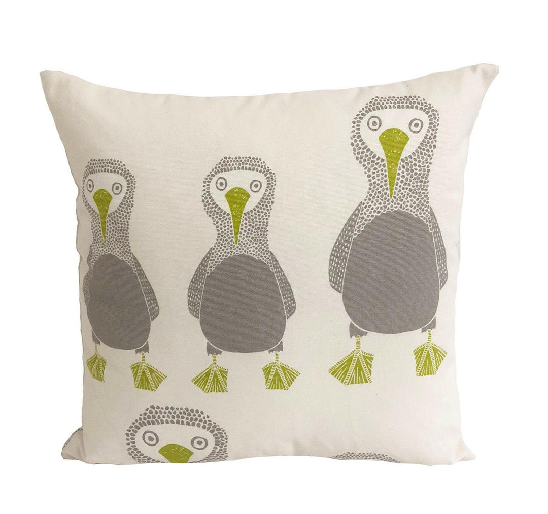 Scion - Booby Bird - Pistachio - Adorable Booby Bird Cushion Cover Handmade Throw Pillow Designer Home Decor.