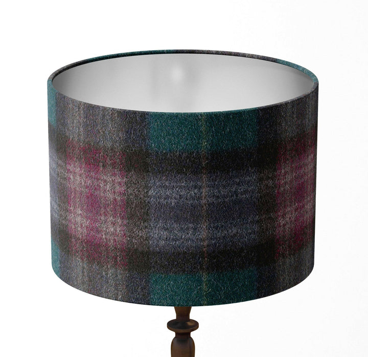 Abraham Moon - Threshfield - Jade - Lampshade Stunning Handmade, Drum Plaid Lamp Shade, Home Decor.