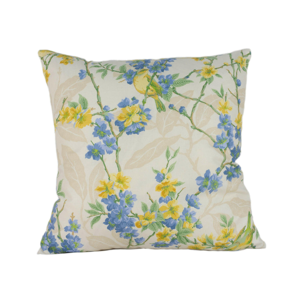 Sanderson - Birdsong - Blue / Yellow - Stunning Cushion Cover Throw Pillow Designer Home Decor.
