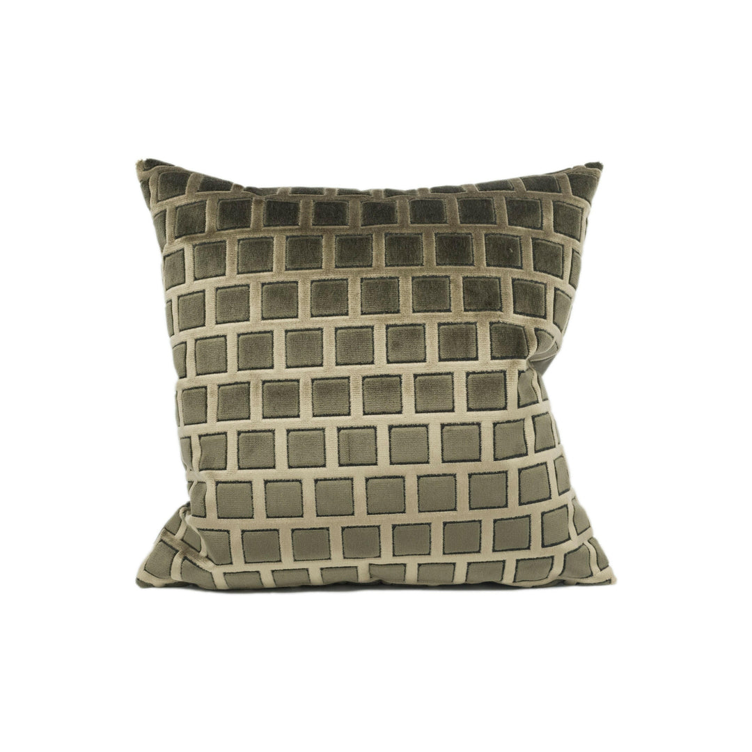 Panaz - Monroe - Mocha - Modern Brown Geometric Velvet Designer Cushion Cover - Handmade Throw Pillow - Luxury Home Decor.