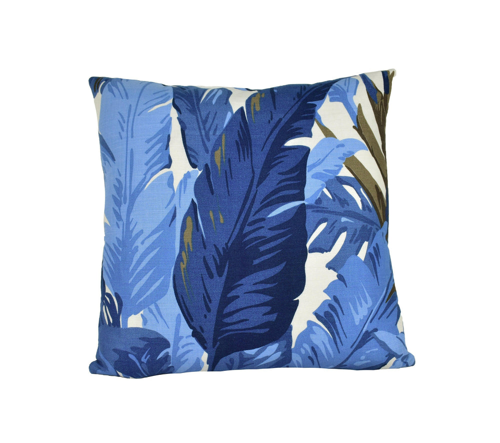 Thibaut Travelers Palm Navy Blue and White Cushion Cover Pillow Throw Designer Home Decor.