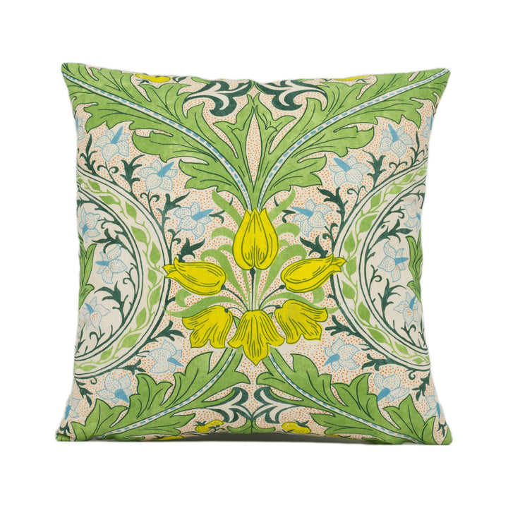 William Morris - Ben Pentreath - Merton - Leaf Green / Sky - Bright Cushion Cover - Handmade Throw Pillow - Designer Home Décor.