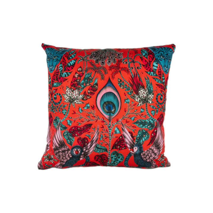 Striking Maximalist Red Fantasy Animal Designer Cushion Cover - Luxury Throw Pillow - Handmade Home Decor Amazon.