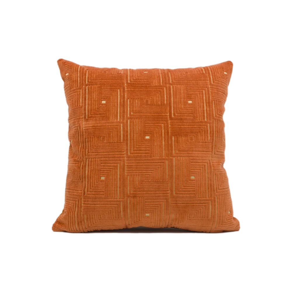 Jane Churchill - Orson - Copper - Escher Inspired Bizarre Geometric Optical Illusion Designer Cushion Cover - Luxury Throw Pillow - Handmade.