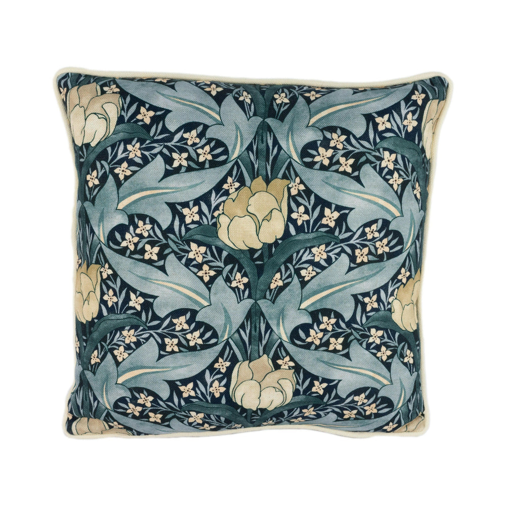 GP & J Baker - Tulip and Jasmine - Indigo / Ivory - Stunning Designer Cushion Cover Home Decor Throw Pillow.