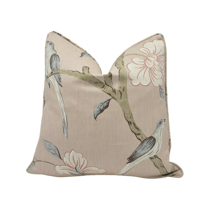 Zoffany - Eleonora Print - Tuscan Pink - Elegant Romantic Designer Cushion Cover - Swedish Inspired Pillow Cover - Pink Custom Floral Pillow.