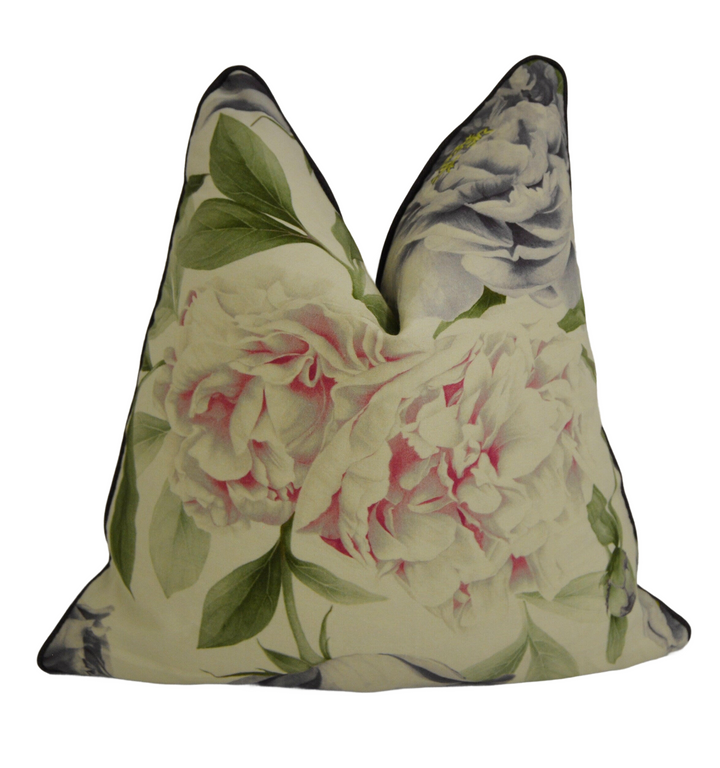 Zoffany - Phoebe - Rose / Lilac - Magnificent Peony Blooms Floral Cushion Cover - Handmade Throw Pillow Designer Home Decor.