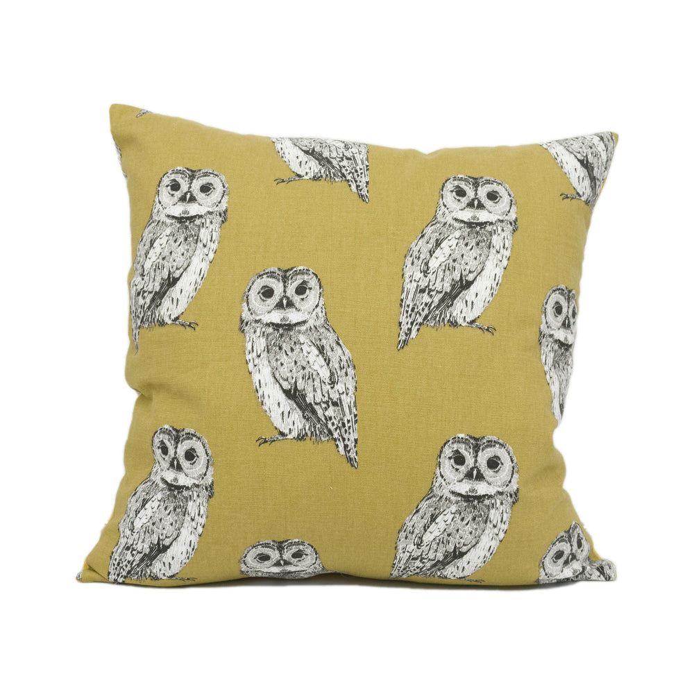Prestigious - Tawny Owl - Tawny - Playful Bright Modern Owl Cushion Cover - Handmade Throw Pillow - Designer Home Décor.