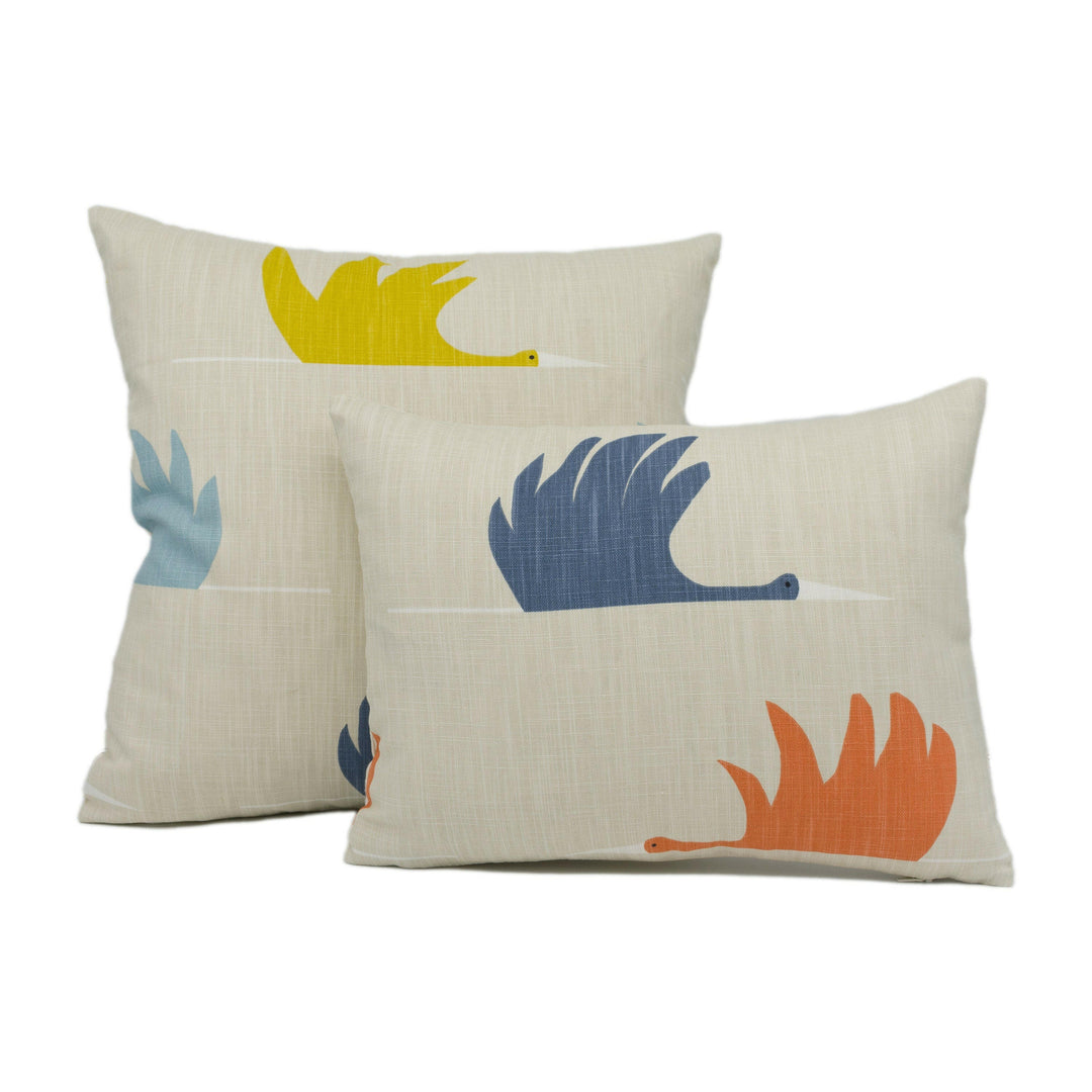 Scion - Colin Crane - Pink Grapefruit / Ink / Sky - Charming Colin Crane Cushion Cover - Handmade Throw Pillow - Designer Home Decor.