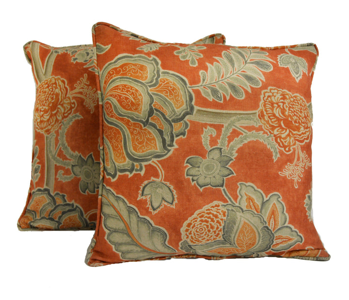 Sanderson - Shalimar - Russet / Flint - Cushion Cover Throw Pillow Designer Home Decor.