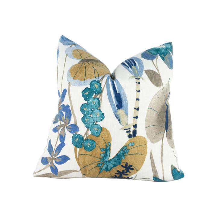 Harlequin - Nalina - Indigo / Mustard / Stone - Exotic Floral Cushion Cover Throw Pillow Handmade Designer Home Decor.