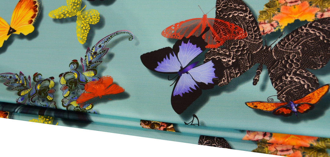 Christian Lacroix - Butterfly Parade - Lagon - Made To Measure Professionally Made Roman Blind.