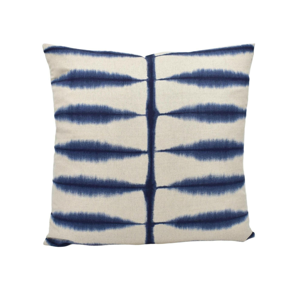Scion - Shibori - Indigo / Linen - Ancient Japanese Shibori Technique Designer Cushion Cover - Luxury Throw Pillow - Handmade Home Decor.