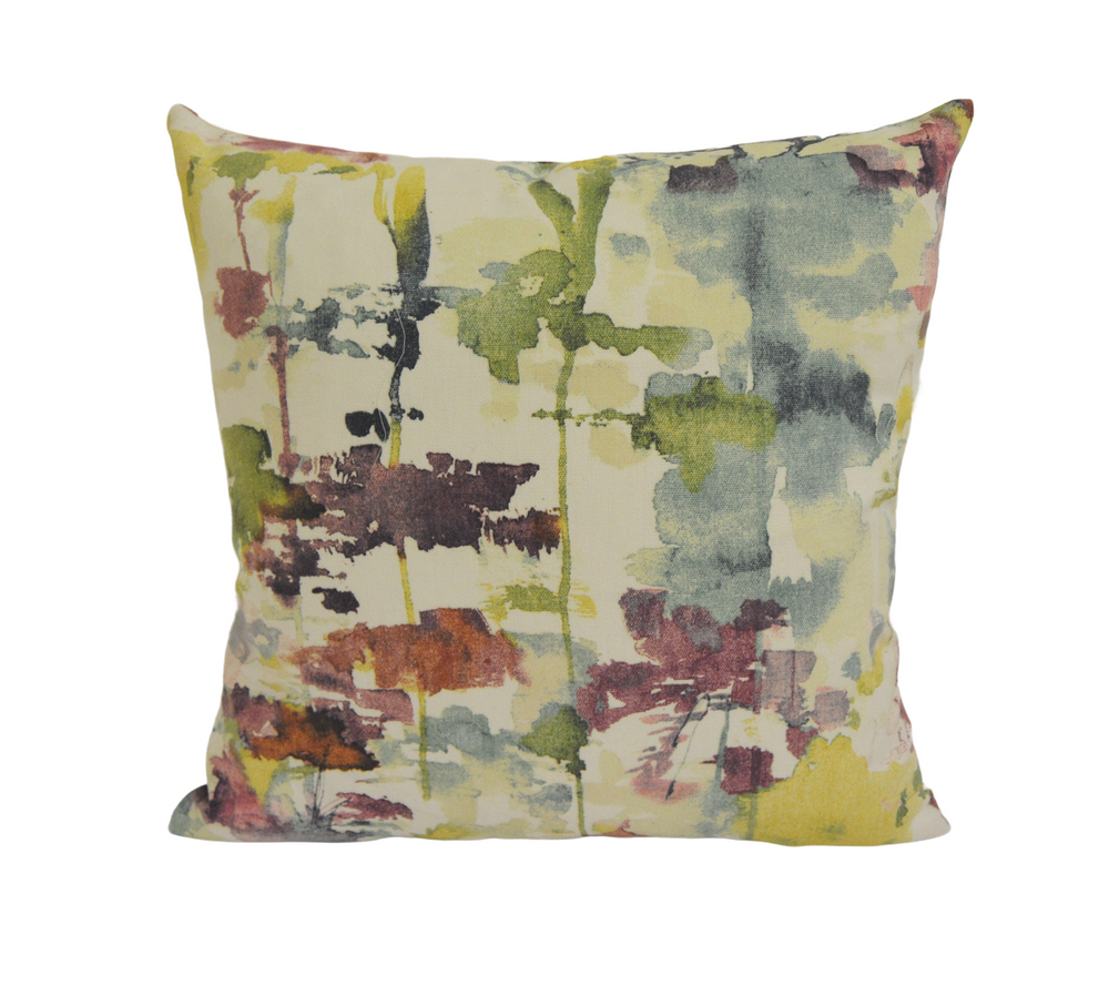 Prestigious - Al Fresco - Jewel - Abstract Faded Watercolour Botanical Cushion Cover - Handmade Throw Pillow Designer Home Decor.