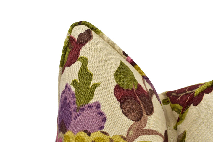 Sanderson - Amanpuri - Mulberry / Olive - Classic 1920's Jacobean Floral Designer Cushion Cover - Luxury Throw Pillow - Handmade Home Decor.