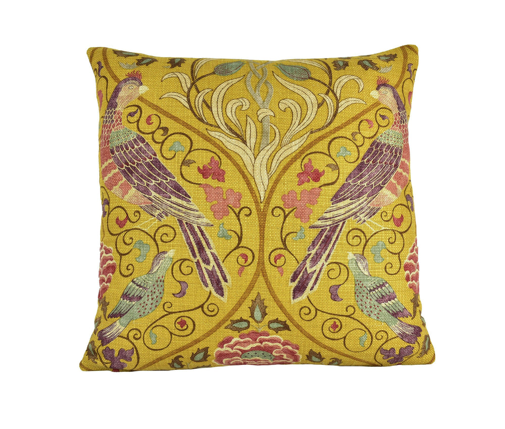 William Morris - Seasons by May - Saffron -  Cushion Cover Throw Pillow Designer Home Decor.