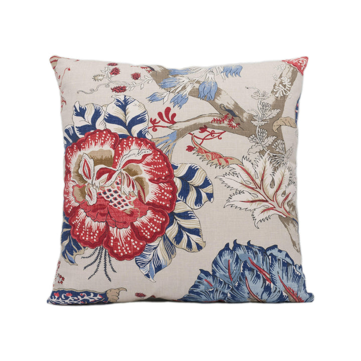 Anna French x Thibaut - Kalamkari - Blue and Red - Stunning Designer Cushion Cover Home Décor Throw Pillow.